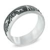 Thumbnail Image 2 of Men's 8.0mm Duck Hunt Comfort Fit Dome Cobalt Wedding Band - Size 10