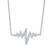 Thumbnail Image 1 of 1/6 CT. T.W. Diamond Heartbeat Necklace in Sterling Silver