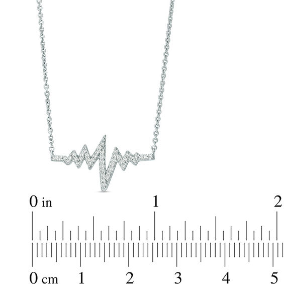 1/6 CT. T.w. Diamond Heartbeat Necklace in Sterling Silver