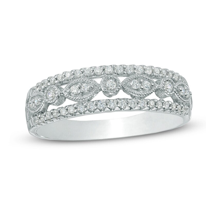 Main Image 1 of 1/5 CT. T.W. Diamond Band in 10K White Gold