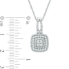 Thumbnail Image 2 of 1/2 CT. T.W. Multi-Diamond Layered Square Frame Pendant in 10K White Gold