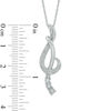 Thumbnail Image 1 of Diamond Accent Treble Clef Ribbon Pendant in Sterling Silver