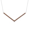 Thumbnail Image 1 of Garnet Wide "V" Necklace in Sterling Silver