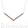 Thumbnail Image 2 of Garnet Wide "V" Necklace in Sterling Silver