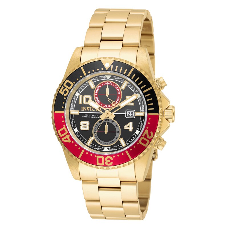 Main Image 1 of Men's Invicta Pro Diver Gold-Tone Watch with Black Dial (Model: 18518)