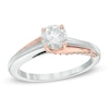 Thumbnail Image 0 of Celebration Ideal 7/8 CT. T.W. Diamond Solitaire Bypass Engagement Ring in 14K Two-Tone Gold (I/I1)