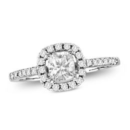 1 CT. T.W. Radiant-Cut Diamond Frame Engagement Ring in 14K White Gold