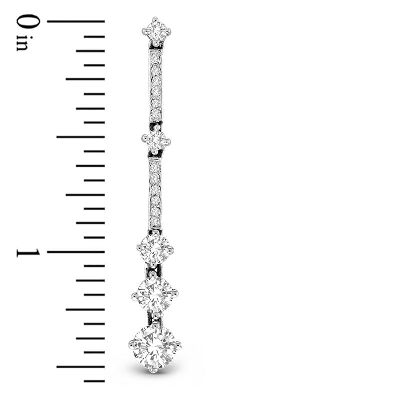 Main Image 2 of 2 CT. T.W. Diamond Line Drop Earrings in 14K White Gold (J/I1)
