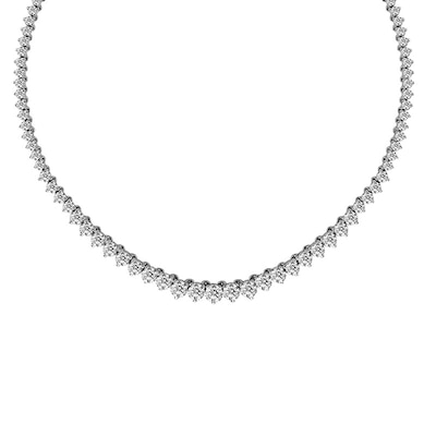 8 Ct T W Diamond Tennis Necklace In 14k White Gold 17 I I1 Zales