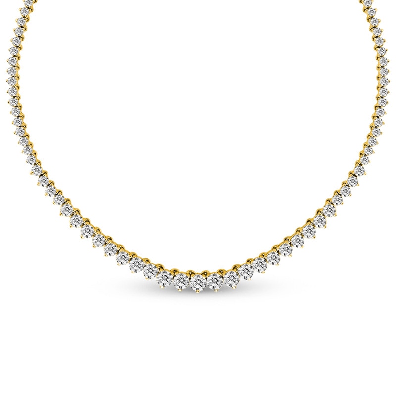 11-3/4 CT. T.W. Diamond Tennis Necklace in 14K Gold - 17" (I/I1)