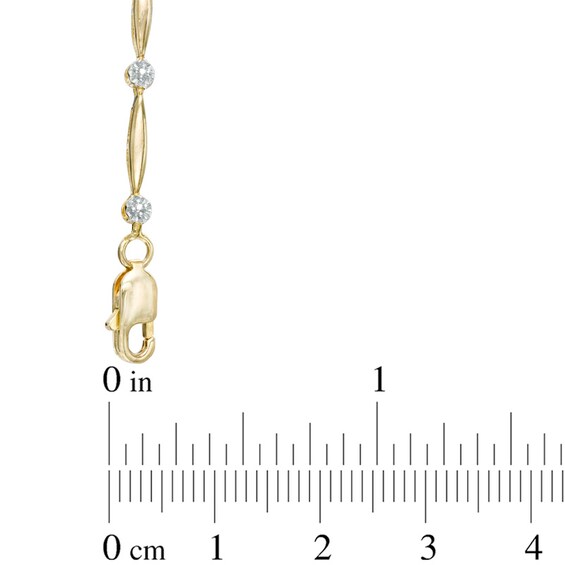 Oval Citrine and Diamond Accent Bracelet in 10K Gold Vermeil - 7.25" Oval Citrine and Diamond Accent Bracelet in 10K Gold Vermeil - 7.25"