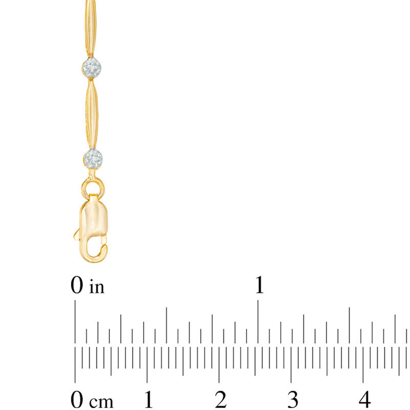 Main Image 2 of Oval Peridot and Diamond Accent Bracelet in Sterling Silver and 10K Gold Plate - 7.25&quot;