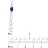 Thumbnail Image 2 of Oval Lab-Created Blue Sapphire and Diamond Accent Bracelet in Sterling Silver - 7.25&quot;