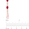 Thumbnail Image 1 of Oval Lab-Created Ruby and Diamond Accent Bracelet in Sterling Silver with 10K Rose Gold Plate - 7.25"