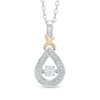 Thumbnail Image 1 of 1/4 CT. T.W. Diamond Teardrop Pendant in 10K Two-Tone Gold