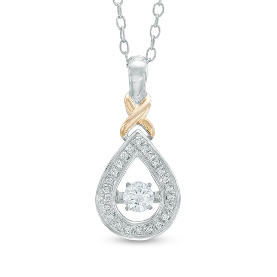 1/4 CT. T.w. Diamond Teardrop Pendant in 10K Two-Tone Gold