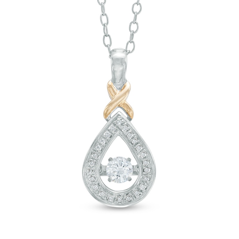 1/4 CT. T.W. Diamond Teardrop Pendant in 10K Two-Tone Gold