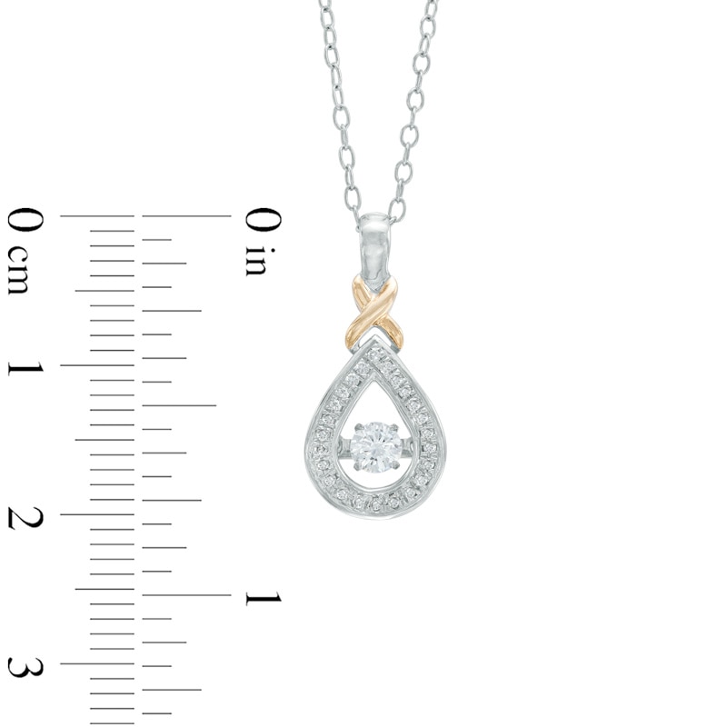 Main Image 2 of 1/4 CT. T.W. Diamond Teardrop Pendant in 10K Two-Tone Gold