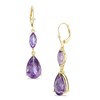 Thumbnail Image 1 of Pear-Shaped and Marquise-Cut Amethyst Drop Earrings in 10K Gold