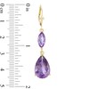Thumbnail Image 2 of Pear-Shaped and Marquise-Cut Amethyst Drop Earrings in 10K Gold