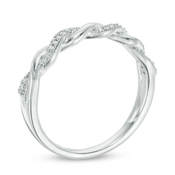 1/10 CT. T.w. Diamond Twist Ring in Sterling Silver
