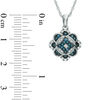 Thumbnail Image 1 of 1/4 CT. T.W. Enhanced Blue and White Diamond Vintage-Style Clover Pendant in Sterling Silver