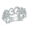 Thumbnail Image 0 of 1/10 CT. T.W. Diamond Hearts Ring in Sterling Silver - Size 7