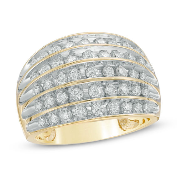 1 CT. T.W. Diamond MultiRow Dome Anniversary Ring in 14K Gold