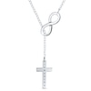 Thumbnail Image 0 of Infinity Cross Name Necklace in Sterling Silver (10 Characters)