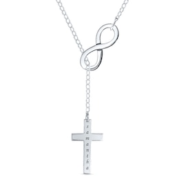 Infinity Cross Name Necklace in Sterling Silver (10 Characters)