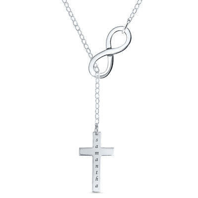 Necklace with clearance cross and infinity
