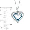 Thumbnail Image 1 of 1/4 CT. T.W. Enhanced Blue and White Diamond Double Heart with Infinity Pendant in Sterling Silver