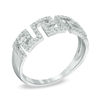 Thumbnail Image 1 of 1/3 CT. T.W. Diamond Greek Key Cutout Ring in Sterling Silver