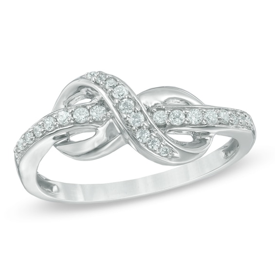 1/6 CT. T.w. Diamond Infinity Knot Ring in Sterling Silver