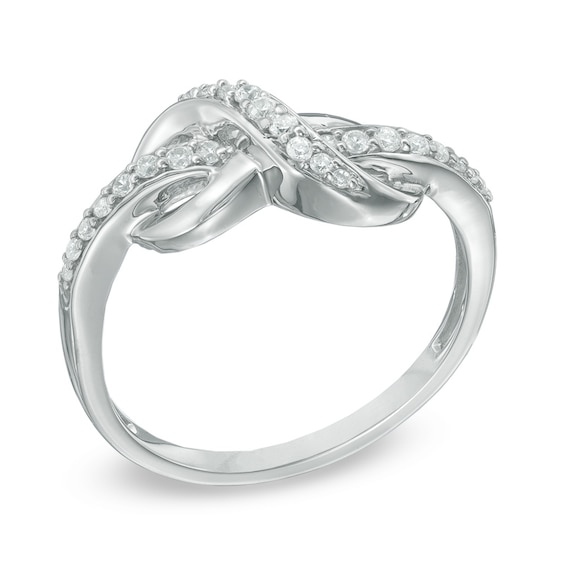 1/6 CT. T.w. Diamond Infinity Knot Ring in Sterling Silver