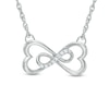 Thumbnail Image 1 of 1/20 CT. T.W. Diamond Sideways Heart-Shaped Infinity Necklace in 10K White Gold