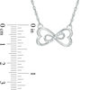 Thumbnail Image 2 of 1/20 CT. T.W. Diamond Sideways Heart-Shaped Infinity Necklace in 10K White Gold