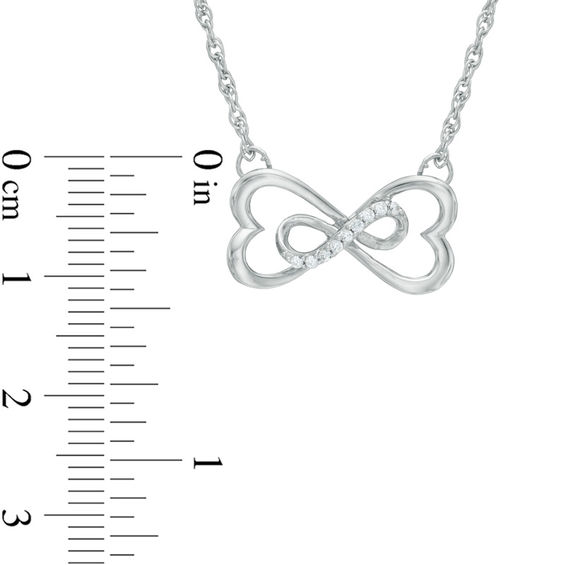 1/20 CT. T.w. Diamond Sideways Heart-Shaped Infinity Necklace in 10K White Gold