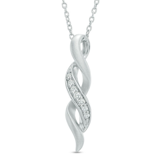 1/10 CT. T.w. Diamond Twist Pendant in Sterling Silver