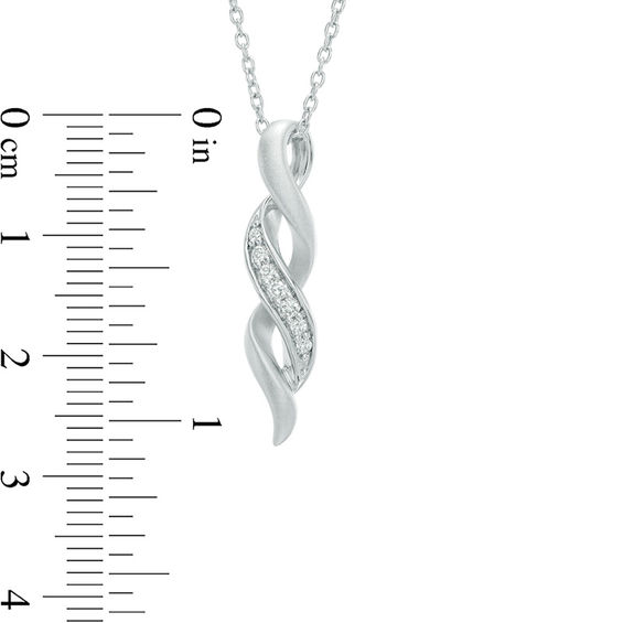 1/10 CT. T.w. Diamond Twist Pendant in Sterling Silver