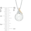 Thumbnail Image 1 of 7.0-8.0mm Cultured Freshwater Pearl and Diamond Accent Pendant and Drop Earrings Set in Sterling Silver and 14K Gold