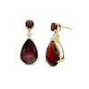 Thumbnail Image 0 of Pear-Shaped Garnet and Diamond Accent Drop Earrings in 10K Gold