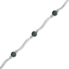 Thumbnail Image 0 of Black Diamond Accent Wavy Station Bracelet in Sterling Silver - 7.25"