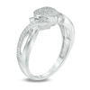 Thumbnail Image 1 of Diamond Accent Beaded Heart Promise Ring in Sterling Silver