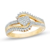 Thumbnail Image 0 of Diamond Accent Shadow Heart Bypass Promise Ring in Sterling Silver and 10K Gold Plate
