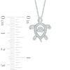 Thumbnail Image 1 of Diamond Accent Turtle Pendant in Sterling Silver