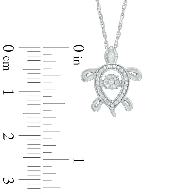 Diamond Accent Turtle Pendant in Sterling Silver