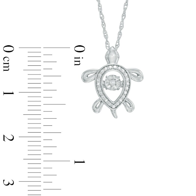 Main Image 2 of Diamond Accent Turtle Pendant in Sterling Silver