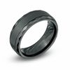 Thumbnail Image 2 of 8.0mm Black Zirconium Textured Edge Ring