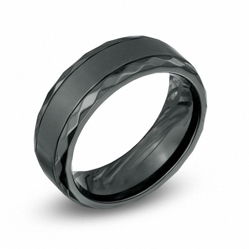 Buy Black Zirconium Ring Wedding Ring Mens Wedding Band Size L 1/2 Online  in India - Etsy